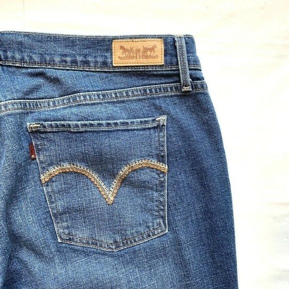 Levi's 515 Bootcut Jeans Womens 14S‎ (34x30) Stretch Dark Blue Denim Mid Rise - Picture 7 of 12